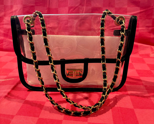 Black Designer Clear Purse