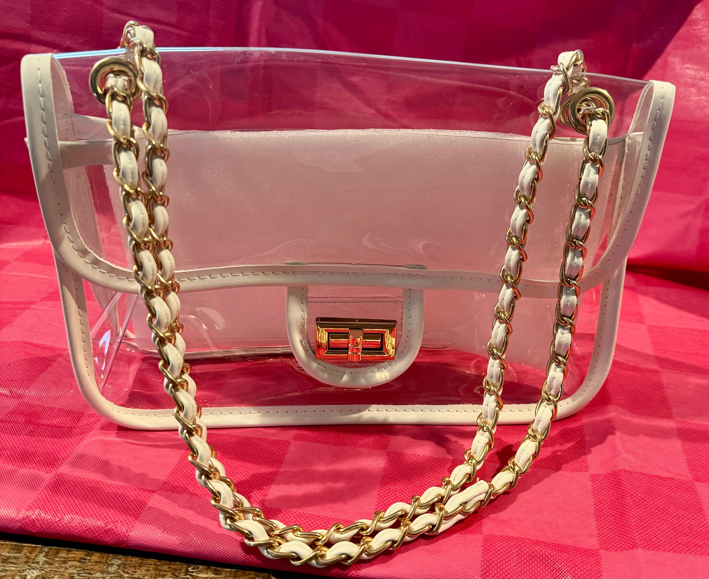 White Designer Clear Purse